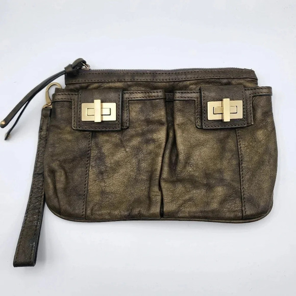 Women's Sabina New York Genuine Leather Wristlet Party Contemporary - Picture 1 of 7